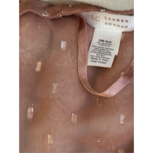 LC lauren conrad rose dot ruffle tulam kimono coverup duster dress robe nwt o/s - Picture 4 of 6